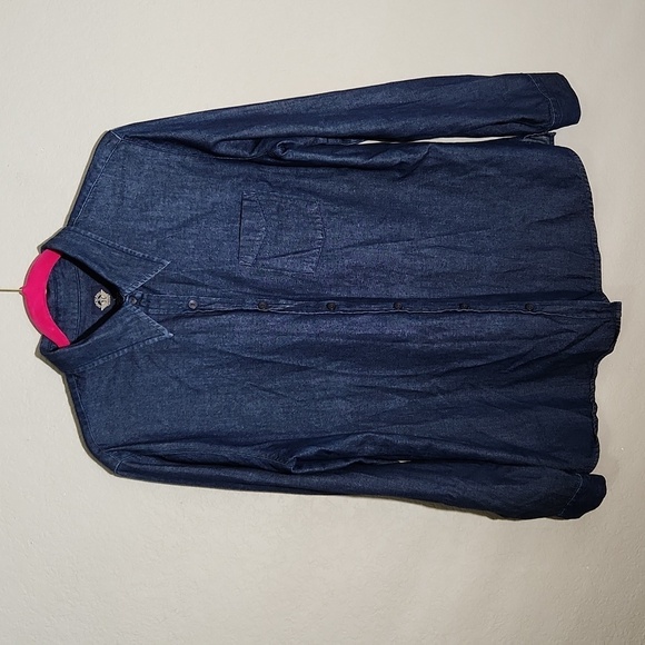 Dockers Shirt Womens size L denim button top - Picture 1 of 8